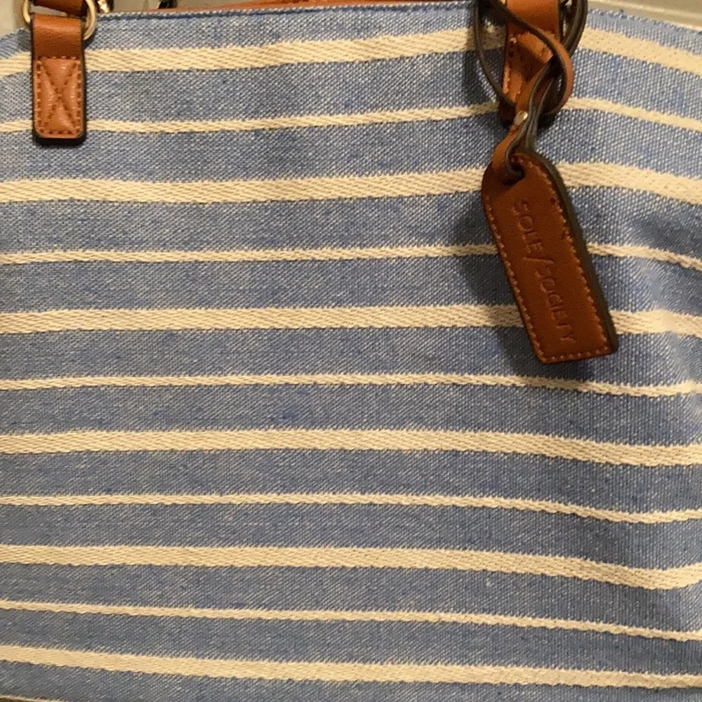 Sole Society | Oversize Millie Stripe Fabric Tote - Picture 8 of 8